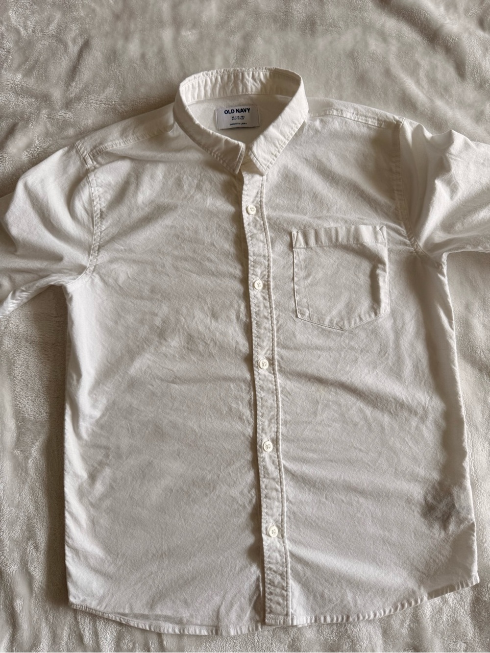 Old Navy kids White Button-Down Shirt - kids Sz XL 14-16